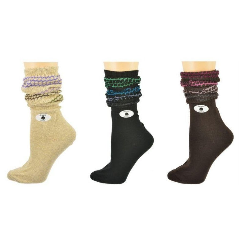 Women's Slouch Organic Cotton 3 Pair Socks